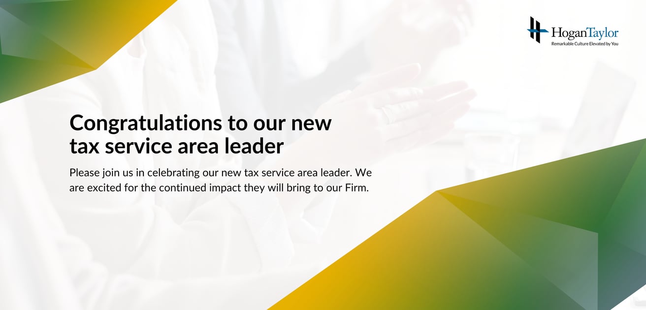 HoganTaylor Tax Service Area Leader